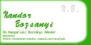 nandor bozsanyi business card